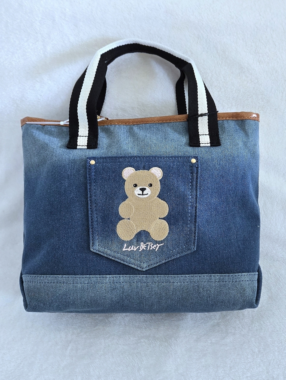 Luv Betsey💋 By Betsey Johnson Denim Teddy Bear🧸 Bag👜 - NWT - Picture 15 of 16